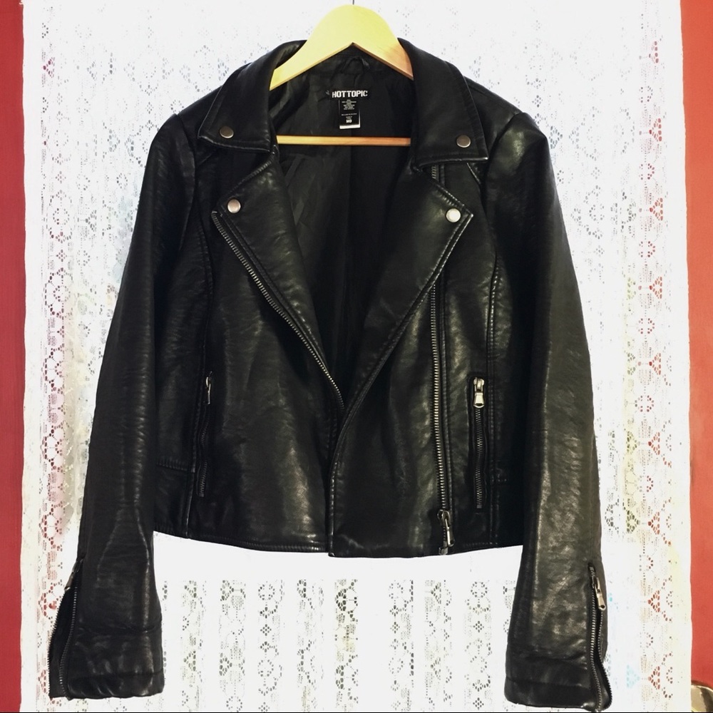 Black faux leather jacket